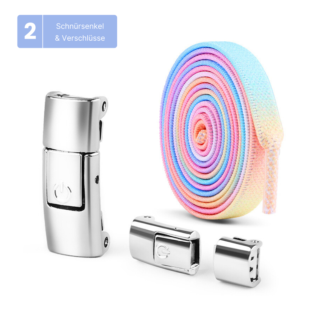 Elastische Schnürsenkel mit Schnellverschluss - Nie wieder binden, einfach klicken!